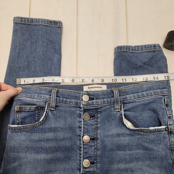 Reformation Cory high rise skinny jeans button fly no pockets - Picture 5 of 12